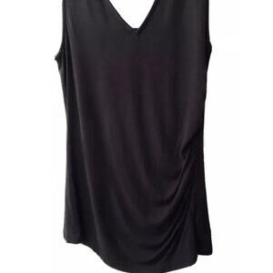 Banana Republic Black Sleeveless Knit Top w Rushing @ Left Side - XS